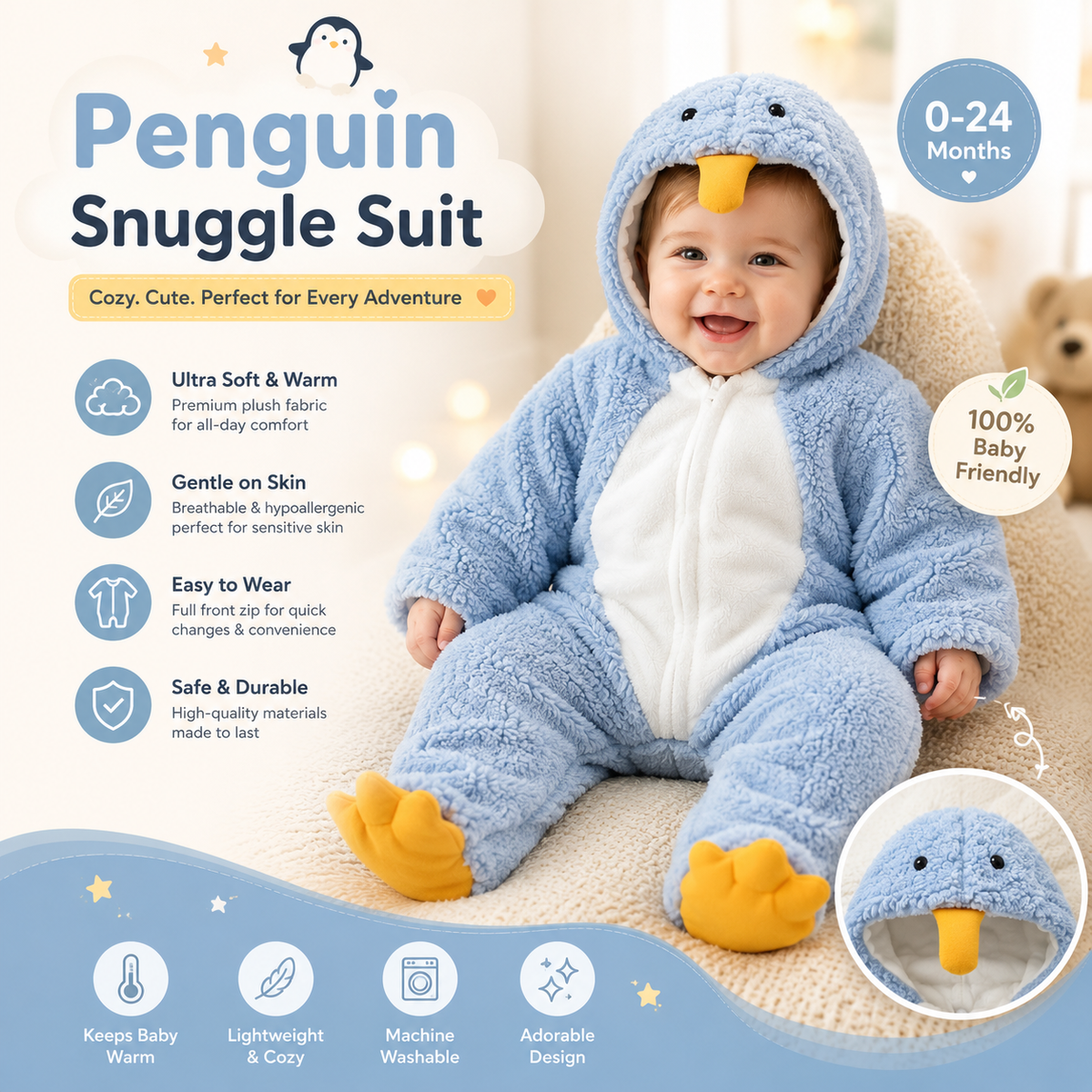 Penguin Snuggle Suit By Limory